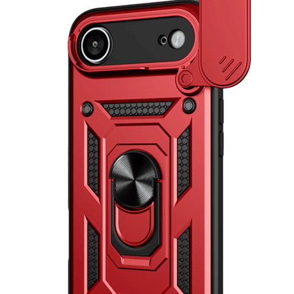 iPhone 17 Air Pars Lens Yüzüklü Silikon Kılıf - Kırmızı 2