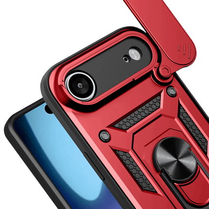 iPhone 17 Air Pars Lens Yüzüklü Silikon Kılıf - Kırmızı 3