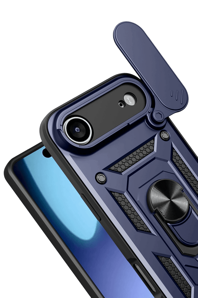 iPhone 17 Air Pars Lens Yüzüklü Silikon Kılıf - Lacivert 3