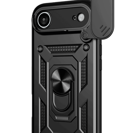 iPhone 17 Air Pars Lens Yüzüklü Silikon Kılıf - Siyah 2