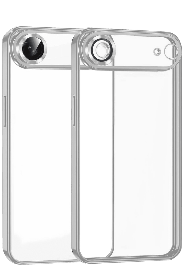 iPhone 17 Air Razer Lensli Silikon Kılıf - Gümüş