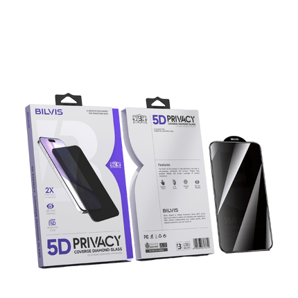 iPhone 17 Bilvis 5D Privacy Diamond Hayalet Cam Ekran Koruyucu 6