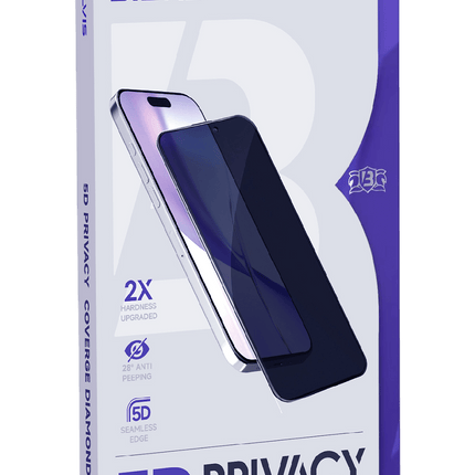 iPhone 17 Bilvis 5D Privacy Diamond Hayalet Cam Ekran Koruyucu