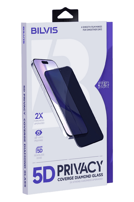 iPhone 17 Bilvis 5D Privacy Diamond Hayalet Cam Ekran Koruyucu