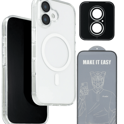 iPhone 17 Crystal Clear Magsafe 3in1 Ekran Koruyucu ve Kamera Lens Koruyucu Kılıf 2