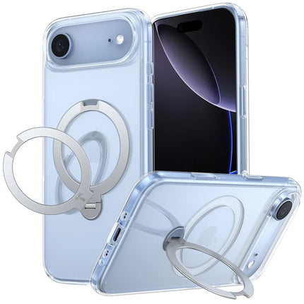 iPhone 17 O Stand Spin Serisi Magsafe Kılıf - Şeffaf 2