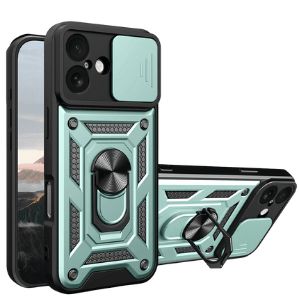 iPhone 17 Pars Lens Yüzüklü Silikon Kılıf - Yeşil
