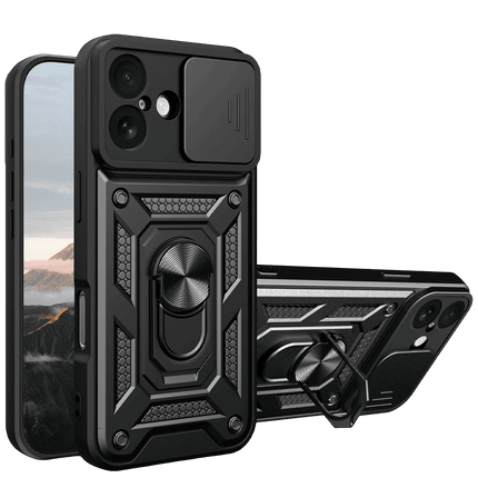iPhone 17 Pars Lens Yüzüklü Silikon Kılıf - Siyah