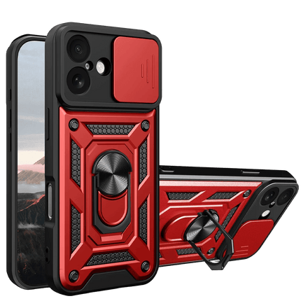 iPhone 17 Pars Lens Yüzüklü Silikon Kılıf - Kırmızı