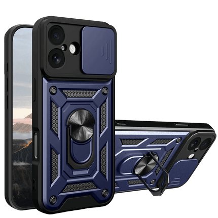 iPhone 17 Pars Lens Yüzüklü Silikon Kılıf - Lacivert