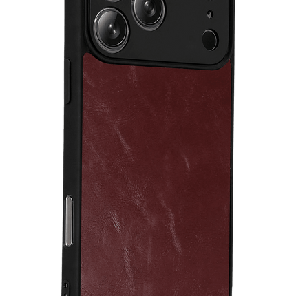 iPhone 17 Pro Aras Deri Kapak Kılıf - Bordo 3