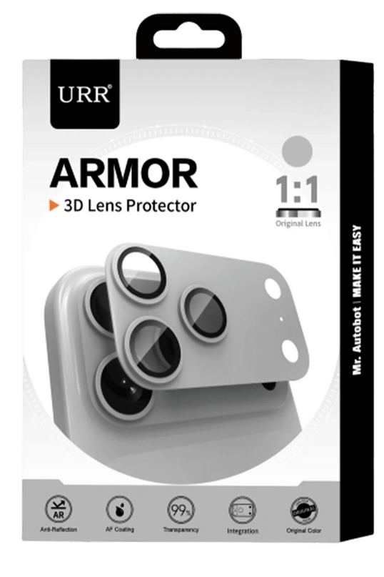 iPhone 17 Pro Armor 3D Kamera Lens Koruyucu - Turuncu 3