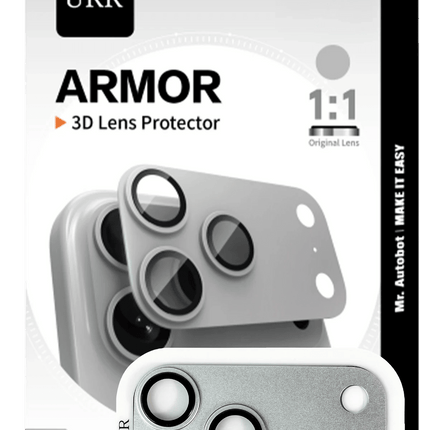 iPhone 17 Pro Armor 3D Kamera Lens Koruyucu - Gümüş