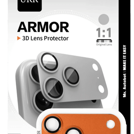iPhone 17 Pro Armor 3D Kamera Lens Koruyucu - Turuncu