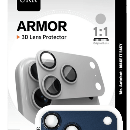 iPhone 17 Pro Armor 3D Kamera Lens Koruyucu - Lacivert
