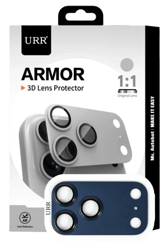 iPhone 17 Pro Armor 3D Kamera Lens Koruyucu - Lacivert