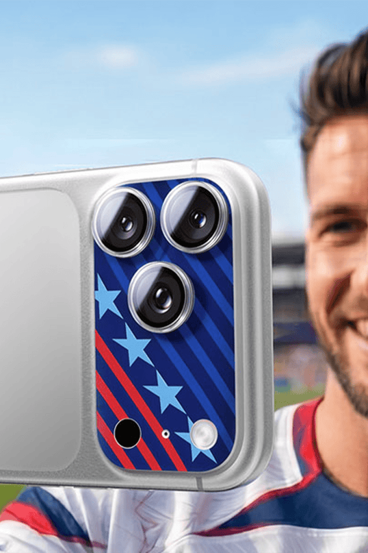 iPhone 17 Pro Camera Go World Cup Serisi Kamera Lens Koruyucu - Kırmızı-Mavi 4