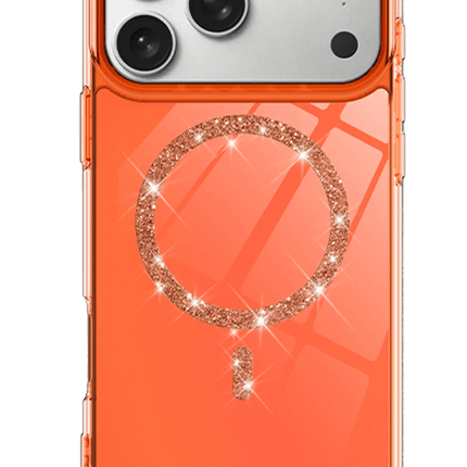 iPhone 17 Pro Live Diamond Magsafe Kapak Kılıf - Turuncu 2