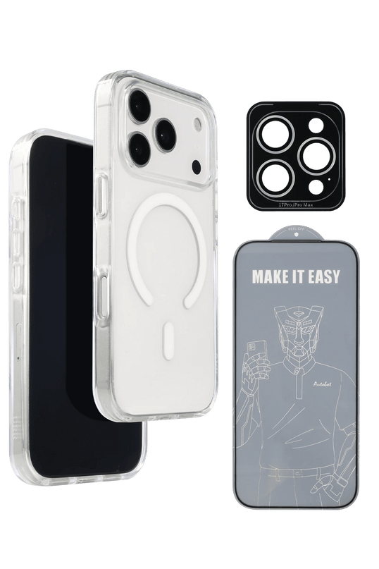 iPhone 17 Pro Max Crystal Clear Magsafe 3in1 Ekran Koruyucu ve Kamera Lens Koruyucu Kılıf 2