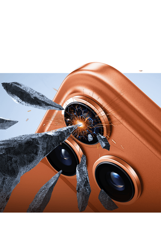 iPhone 17 Pro Max Lensguard AR Anti Glare Kamera Lens Koruyucu - Turuncu 3