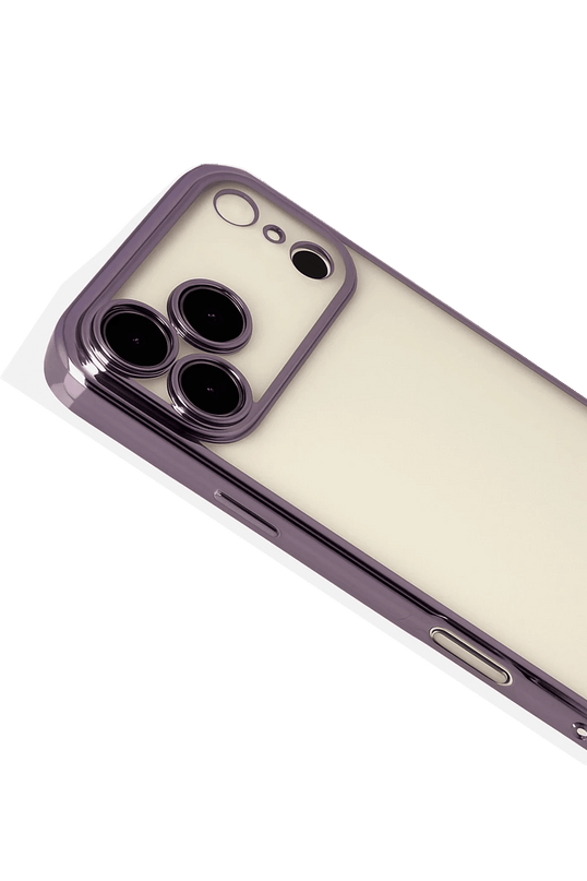 iPhone 17 Pro Max Razer Lensli Silikon Kılıf - Mor 3