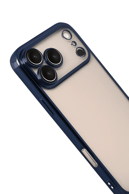 iPhone 17 Pro Max Razer Lensli Silikon Kılıf - Lacivert 3