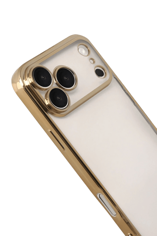 iPhone 17 Pro Max Razer Lensli Silikon Kılıf - Gold 3