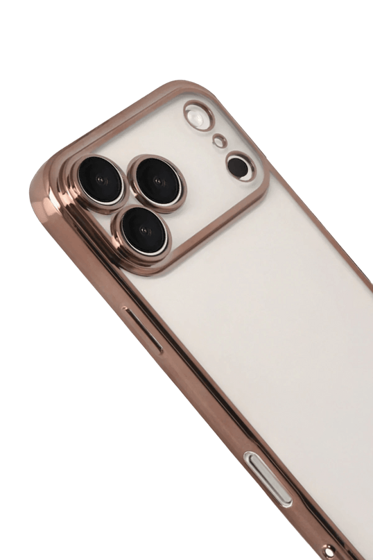 iPhone 17 Pro Max Razer Lensli Silikon Kılıf - Çöl Titanyum 3
