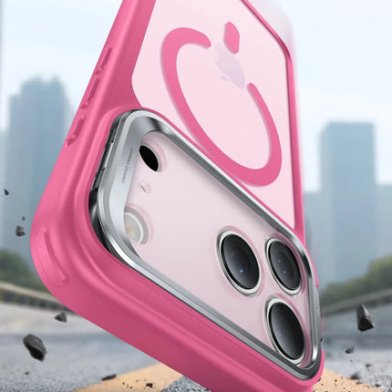 iPhone 17 Pro Max/18 Pro Max Classic Hybrid Magsafe Standlı Kapak Kılıf - Pembe 3