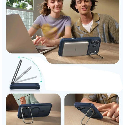 iPhone 17 Pro Max/18 Pro Max Classic Hybrid Magsafe Standlı Kapak Kılıf - Siyah 2 4