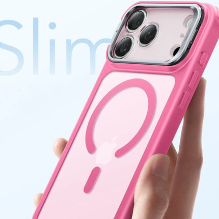 iPhone 17 Pro Max/18 Pro Max Classic Hybrid Magsafe Standlı Kapak Kılıf - Pembe 4