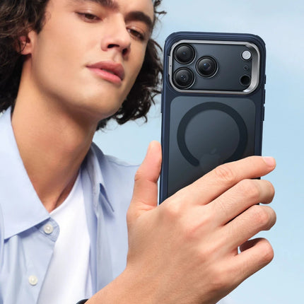 iPhone 17 Pro Max/18 Pro Max Classic Hybrid Magsafe Standlı Kapak Kılıf - Mavi 5