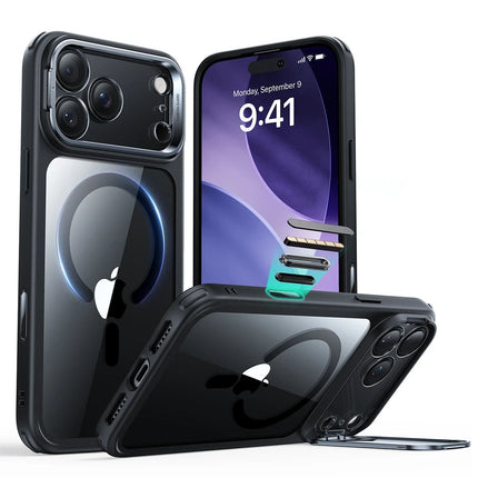 iPhone 17 Pro Max/18 Pro Max Classic Hybrid Magsafe Standlı Kapak Kılıf - Siyah
