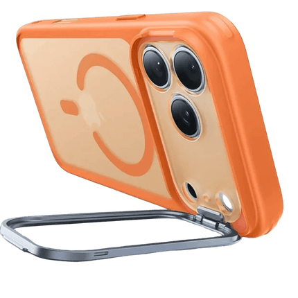 iPhone 17 Pro Max/18 Pro Max Classic Hybrid Magsafe Standlı Kapak Kılıf - Turuncu 2