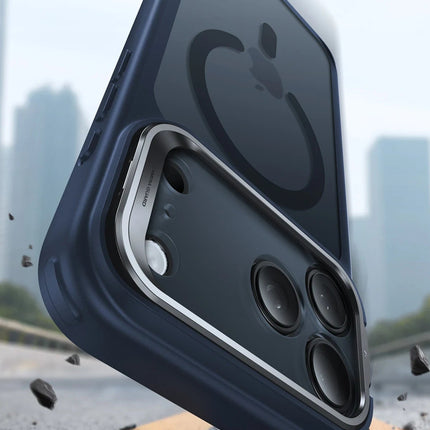 iPhone 17 Pro Max/18 Pro Max Classic Hybrid Magsafe Standlı Kapak Kılıf - Mavi 3