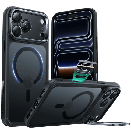 iPhone 17 Pro Max/18 Pro Max Classic Hybrid Magsafe Standlı Kapak Kılıf - Siyah 2