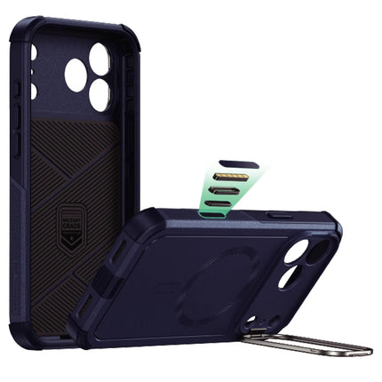 iPhone 17 Pro Max/18 Pro Max Cyber Tough Magsafe Stantlı Kapak Kılıf - Lacivert 2