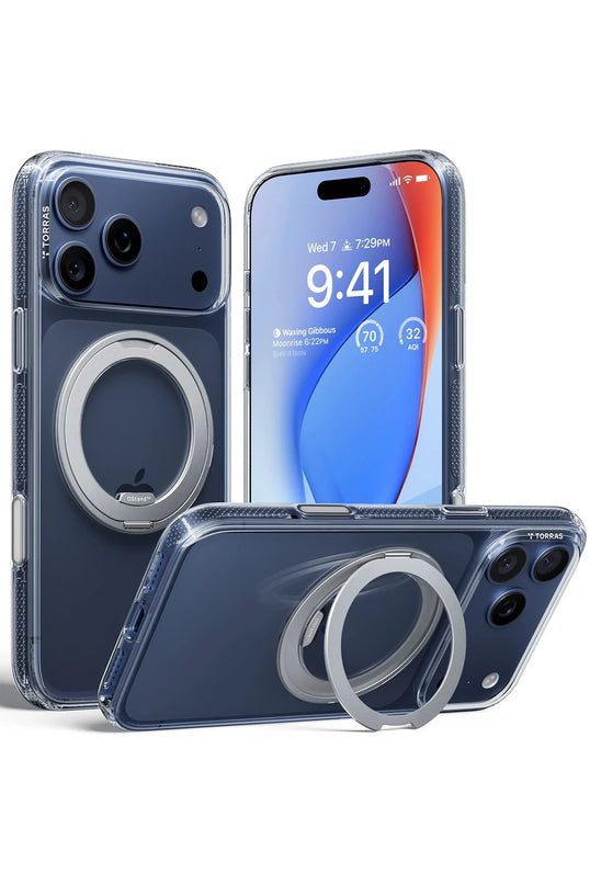 iPhone 17 Pro Max/18 Pro Max O Stand R Fitness Serisi Magsafe Kılıf - Şeffaf