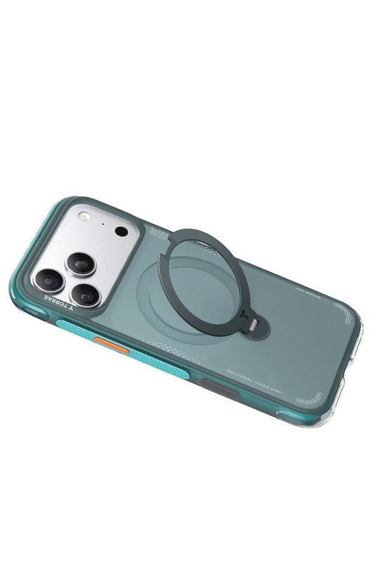 iPhone 17 Pro Max/18 Pro Max O Stand Spin Air Serisi Magsafe Kılıf - Yeşil 3