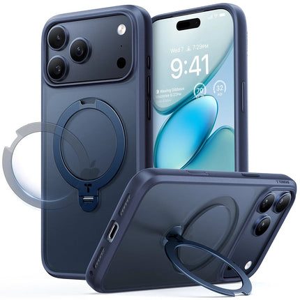iPhone 17 Pro Max/18 Pro Max O Stand Spin Serisi Magsafe Kılıf - Lacivert 2