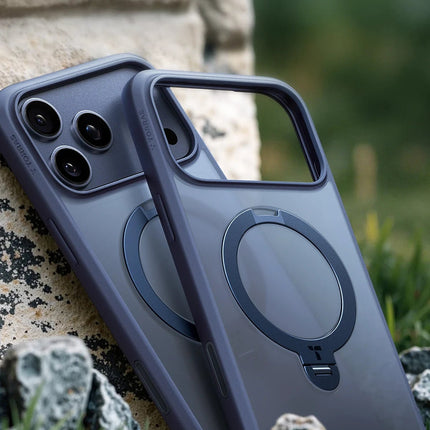 iPhone 17 Pro Max/18 Pro Max O Stand Spin Serisi Magsafe Kılıf - Lacivert 5