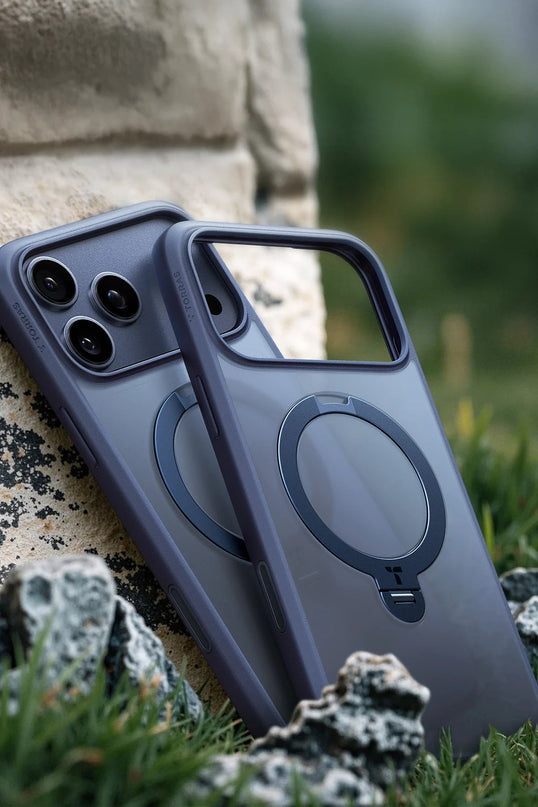 iPhone 17 Pro Max/18 Pro Max O Stand Spin Serisi Magsafe Kılıf - Lacivert 5