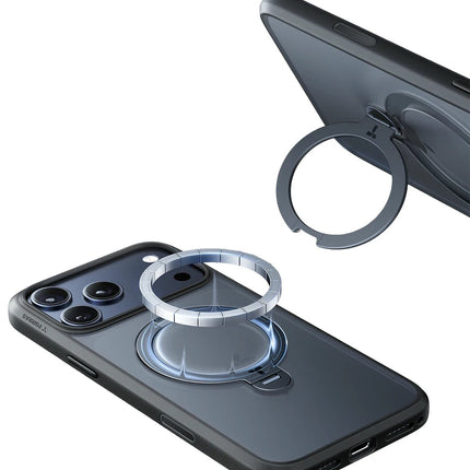 iPhone 17 Pro Max/18 Pro Max O Stand Spin Serisi Magsafe Kılıf - Siyah 3