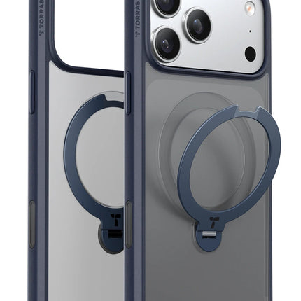 iPhone 17 Pro Max/18 Pro Max O Stand Spin Serisi Magsafe Kılıf - Lacivert