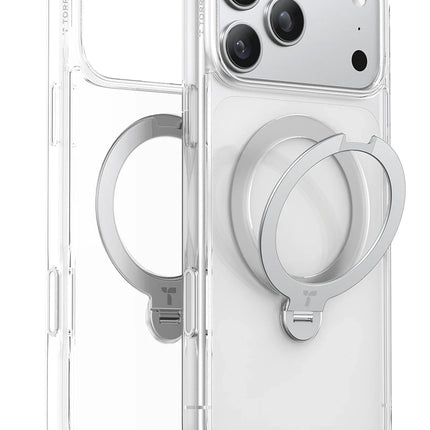 iPhone 17 Pro Max/18 Pro Max O Stand Spin Serisi Magsafe Kılıf - Şeffaf
