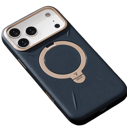 iPhone 17 Pro Max/18 Pro Max O Stand Spin VegSkin Serisi Magsafe Kılıf - Lacivert 5