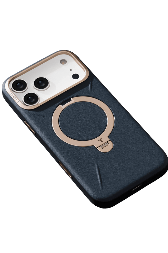 iPhone 17 Pro Max/18 Pro Max O Stand Spin VegSkin Serisi Magsafe Kılıf - Lacivert 5