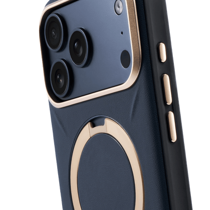 iPhone 17 Pro Max/18 Pro Max O Stand Spin VegSkin Serisi Magsafe Kılıf - Lacivert 4