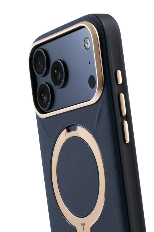 iPhone 17 Pro Max/18 Pro Max O Stand Spin VegSkin Serisi Magsafe Kılıf - Lacivert 4