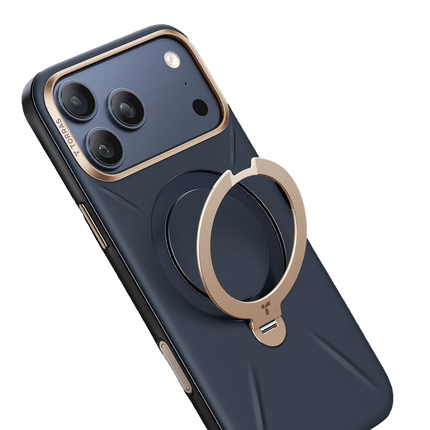 iPhone 17 Pro Max/18 Pro Max O Stand Spin VegSkin Serisi Magsafe Kılıf - Lacivert 3